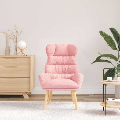 vidaXL Sessel Rosa 69 x 74 x 93 cm Sherpa-Stoff