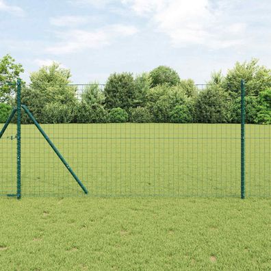 vidaXL Zaunpfosten 2 pcs Grün Pulverbeschichteter Stahl