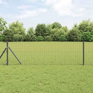 vidaXL Zaunpfosten 2 pcs Grau 80 cm Pulverbeschichteter Stahl