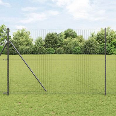 vidaXL Zaunpfosten 2 pcs Grau Pulverbeschichteter Stahl