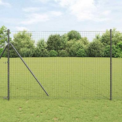 vidaXL Zaunpfosten 12 pcs Grau Pulverbeschichteter Stahl