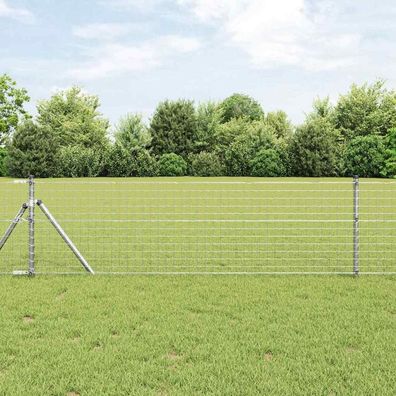 vidaXL Zaunpfosten 12 pcs Silber 50 cm Pulverbeschichteter Stahl
