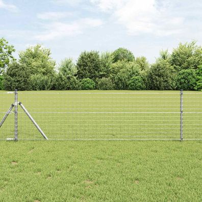 vidaXL Zaunpfosten 12 pcs Silber 100 cm Pulverbeschichteter Stahl