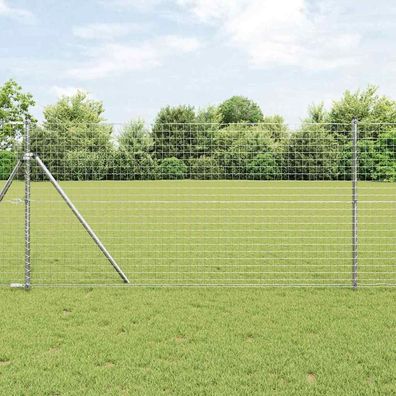 vidaXL Zaunpfosten 2 pcs Silber Pulverbeschichteter Stahl