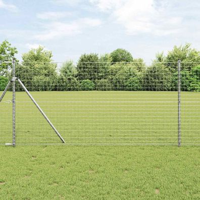vidaXL Zaunpfosten 12 pcs Silber Pulverbeschichteter Stahl