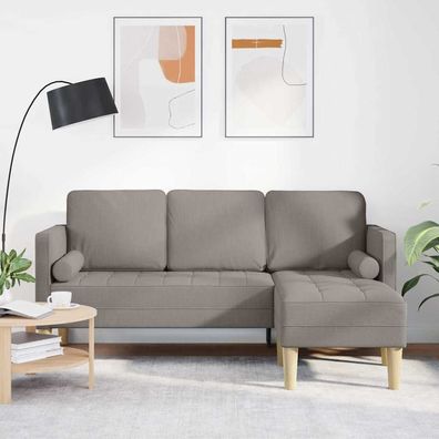 vidaXL Sofa Set mit Kissen Taupe Polyester