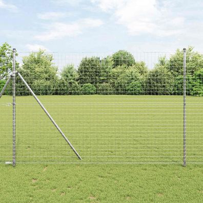 vidaXL Zaunpfosten 12 pcs Silber Pulverbeschichteter Stahl