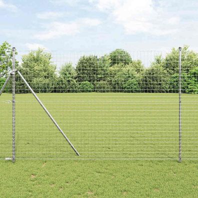 vidaXL Zaunpfosten 2 pcs Silber Pulverbeschichteter Stahl