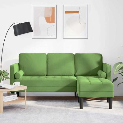 vidaXL Sofa Set mit Kissen Hellgrün Polyester