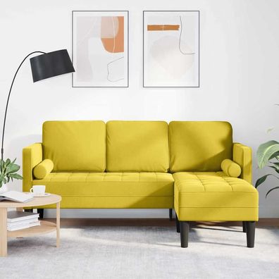vidaXL Sofa Set mit Kissen Gelb Polyester