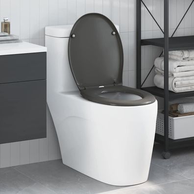 vidaXL Toilettensitz Anthrazit 47 x 37 x 4 cm Duroplast