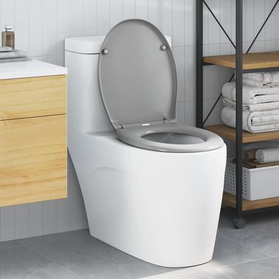 vidaXL Toilettensitz Grau 47 x 37 x 4 cm Duroplast
