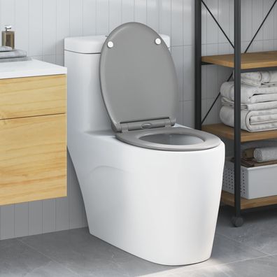 vidaXL Toilettensitz Grau 45,5 x 37,5 x 3,8 cm Duroplast