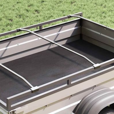 vidaXL Planehalterung für Anhänger 3 Stk. Silber 102-155 cm Aluminium