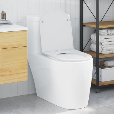 vidaXL Toilettensitz Weiß 47 x 36 x 3,4 cm Duroplast
