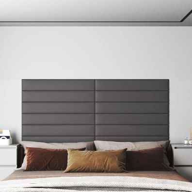 vidaXL Wandkopfteilen 12 pcs Grau 90 x 15 cm Stoff