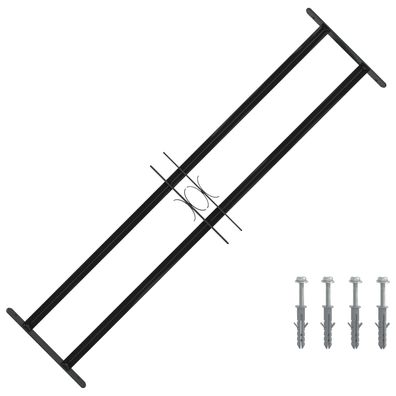 vidaXL Fenstergitter 115 x 30 cm Pulverbeschichteter Stahl Schwarz