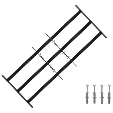 vidaXL Fenstergitter 116 x 45 cm Pulverbeschichteter Stahl Schwarz