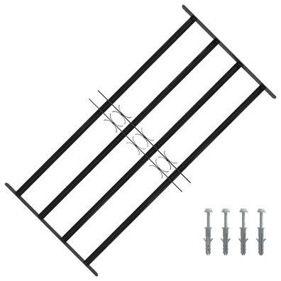 vidaXL Fenstergitter 115 x 60 cm Pulverbeschichteter Stahl Schwarz
