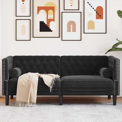 vidaXL Sofa Schwarz 174 x 74,5 x 70,5 cm Samt