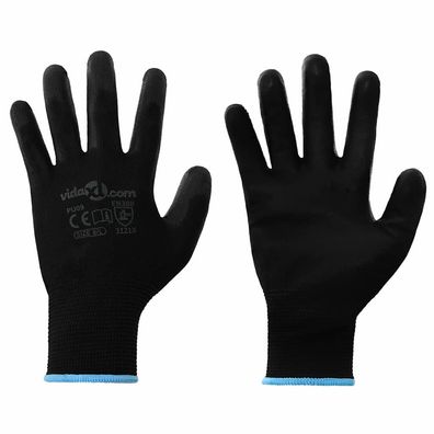 vidaXL Arbeitshandschuhe 24 pcs Schwarz 9 / l Polyester