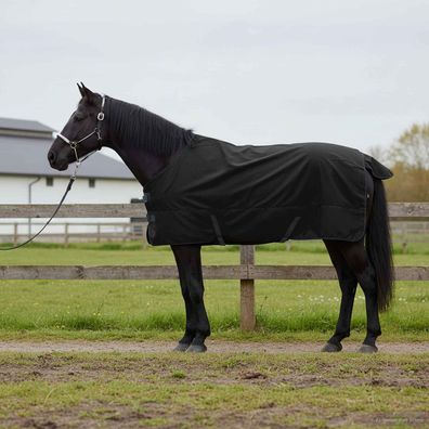 vidaXL Pferdedecke Dunkelgrün und Schwarz 75 cm Polyester