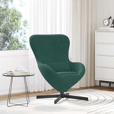 vidaXL Eiersessel Dunkelgrün 63 x 73 x 90 cm Samt