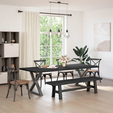vidaXL Esstischbank NOAIN 160 x 41 x 45 cm Massives Kiefernholz