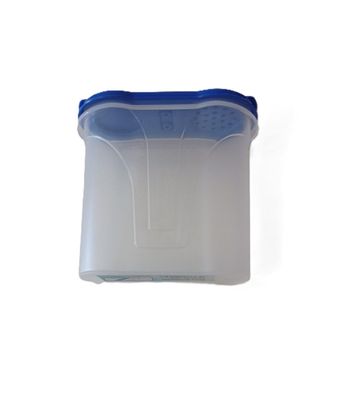 Streu- Schüttdose Salz Zucker transparent 0,3 Liter 11x5 x11cm mini blauer Deckel