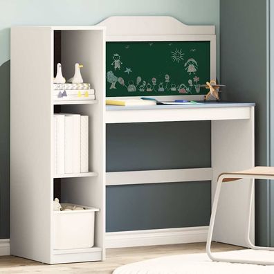 vidaXL Schreibtisch mit offener Ablage und Kreidetafel ROROS