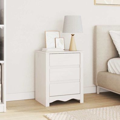vidaXL Couchtisch Drammen Weiß 45 x 35 x 56 cm Massives Kiefernholz