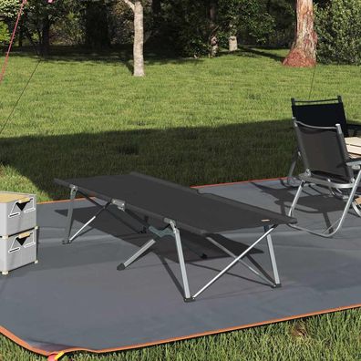 vidaXL Klapp Schlafbett fürs Camping Schwarz 194 x 62,5 x 42,5 cm
