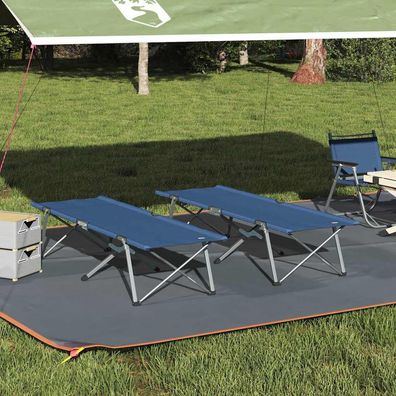 vidaXL Klapp Schlafbett fürs Camping 2 pcs Blau 194 x 62,5 x 42,5 cm