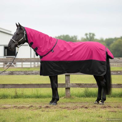 vidaXL Pferdedecke Rosa und Schwarz 95 cm Polyester