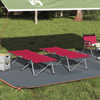 vidaXL Klapp Schlafbett fürs Camping 2 pcs Rot 194 x 62,5 x 42,5 cm