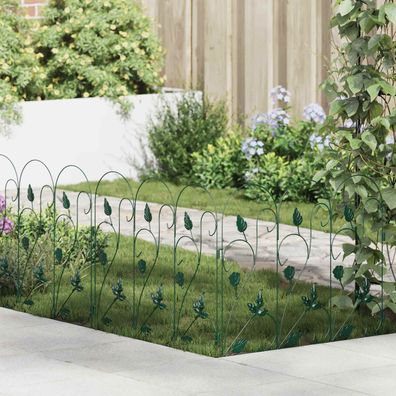 vidaXL Gartenzaun 5 pcs Grün Stahl
