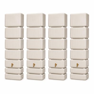 4x 350L GRAF SLIM Wandtank-Set 1400 L sandbeige 1840x600x390cm