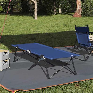 vidaXL Klapp Schlafbett fürs Camping 2 pcs Blau 206 x 76 x 74 cm