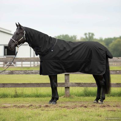 vidaXL Pferdedecke Dunkelgrün und Schwarz 145 cm Polyester