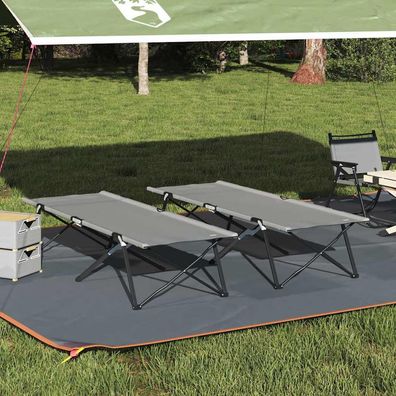 vidaXL Klapp Schlafbett fürs Camping 2 pcs Grau 206 x 76 x 74 cm