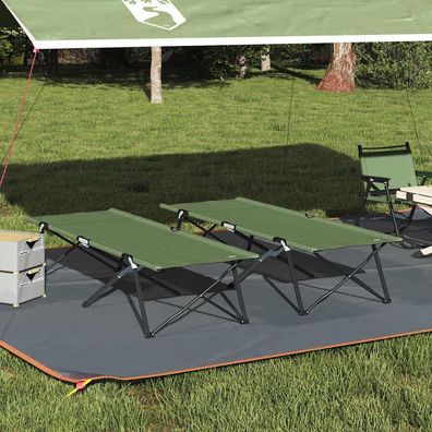 vidaXL Klapp Schlafbett fürs Camping 2 pcs Grün 206 x 76 x 74 cm
