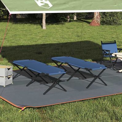 vidaXL Klapp Schlafbett fürs Camping 2 pcs Blau 193 x 69 x 45 cm