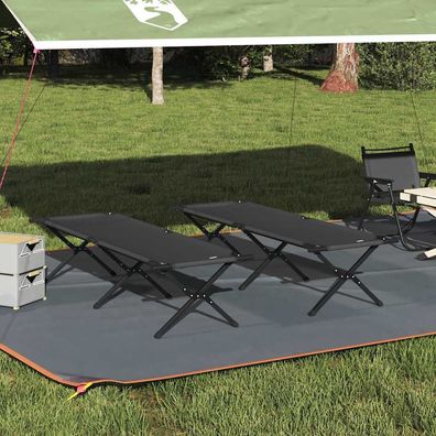 vidaXL Klapp Schlafbett fürs Camping 2 pcs Schwarz 193 x 69 x 45 cm