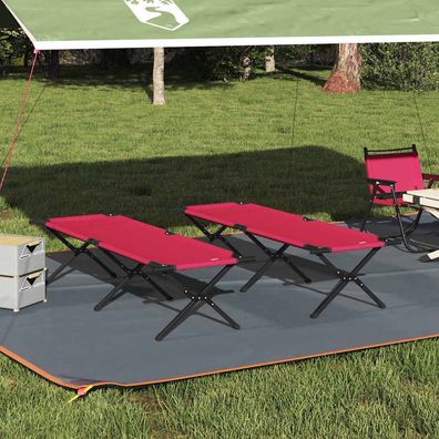 vidaXL Klapp Schlafbett fürs Camping 2 pcs Rot 193 x 69 x 45 cm
