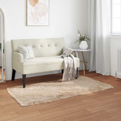 vidaXL Teppich aus Kunstschaffell Tafalla Beige 60 x 110 cm Polyester