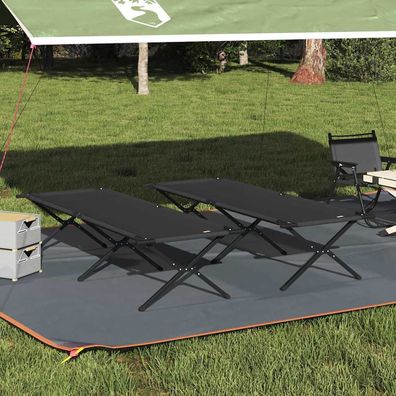 vidaXL Klapp Schlafbett fürs Camping 2 pcs Schwarz 210 x 80 x 46 cm