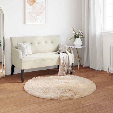 vidaXL Teppich aus Kunstschaffell Tafalla Beige Ø 100 cm Polyester