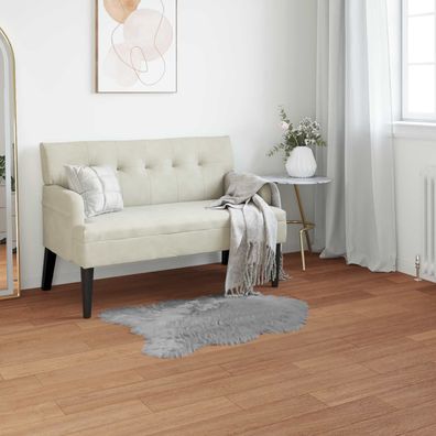 vidaXL Teppich aus Kunstschaffell Tafalla Grau 50 x 80 cm Polyester