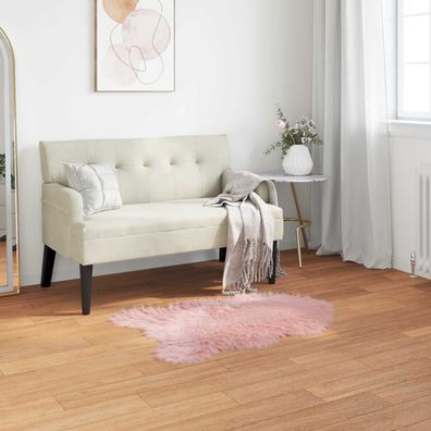 vidaXL Teppich aus Kunstschaffell Tafalla Rosa 60 x 90 cm Polyester