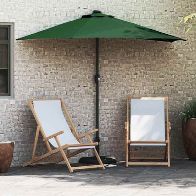 vidaXL Garten-Sonnenschirm Grün 294 x 150 x 223 cm Polyester und Stahl